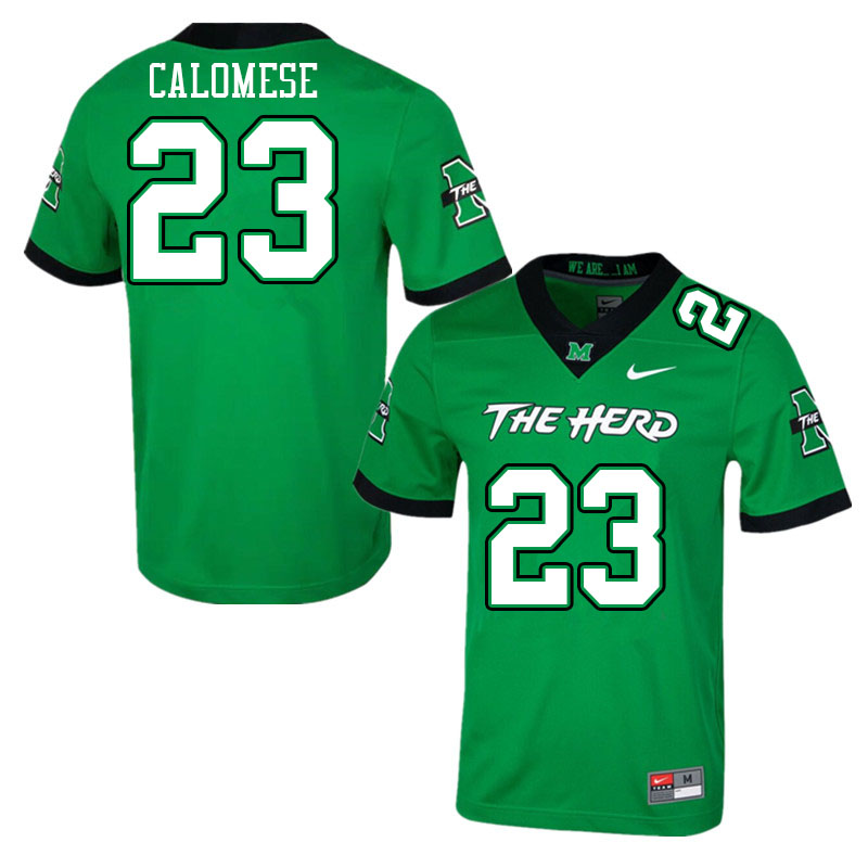 Men #23 Jordan Calomese Marshall Thundering Herd College Football Jerseys Stitched-Green - Click Image to Close